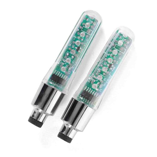 Superdream Bike Tire Valve Stem Light - LED Waterproof Bicycle Wheel Lights Neon Flashing Lamp Glow in The Dark Cool Safe Accessories (Blue 2Pack)