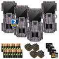 Camo 4-Pack Trail Camera with Night Vision, Fast Trigger 0.05s Waterproof Deer Camera for Wildlife & Security