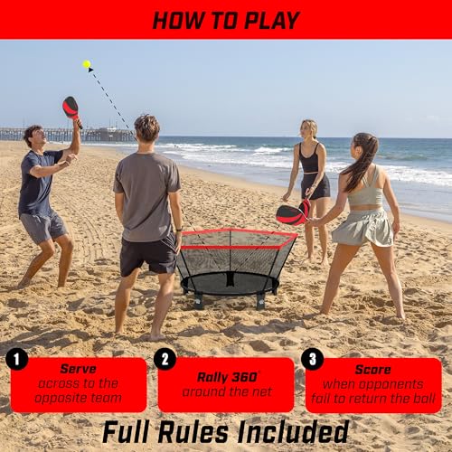 Pickleball Set with Quiet Net - Classic Edition for Lawn & Beach Play