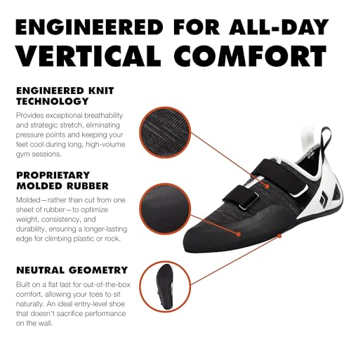 Men's Climbing Shoes with White-Black Strap - Black Diamond Momentum, All-Day Comfort