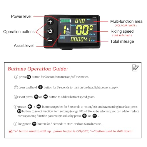 Haeweypf 24V-48V 750W/1000W Sine Wave Ebike Controller with S866 LCD Display Kit