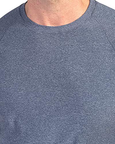 Men's Reign Workout Shirt - Midnight Heather Large, Moisture Wicking, Anti-Odor, UPF 50+ Athletic T-Shirt