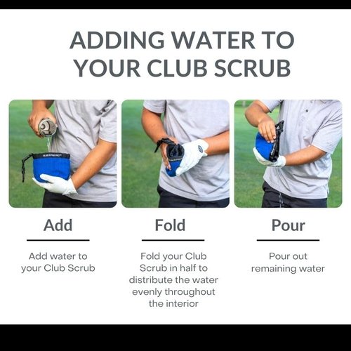 Golf Club and Golf Ball Cleaning Bag, Waterproof Clean Face Technology Liner, Detachable Clip, Machine Washable, Cleans Club Grooves, Dry Exterior