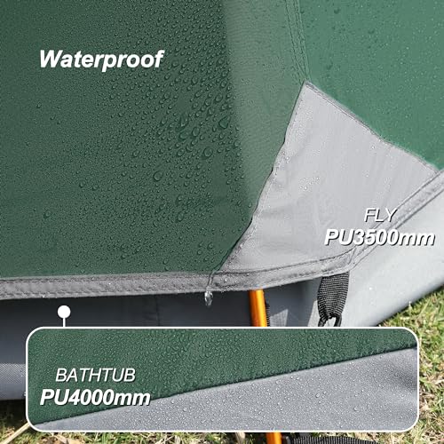 Camppal 1 Person Green Tent – 4-Season Waterproof Windproof Hiking & Camping Shelter