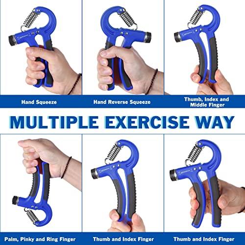 Blue Hand Grip Strength Trainer with Adjustable Resistance - 2 Pack