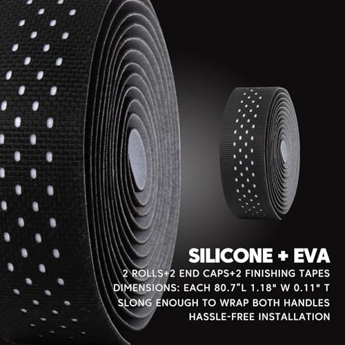 Bike Handlebar Tape Non-Slip Silicone Road Bicycle Handlebar Wrap - Black