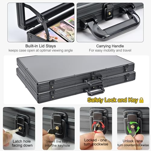 Black Aluminum Locking Trade Show Display Case - 34x22 Inch Tabletop Showcase