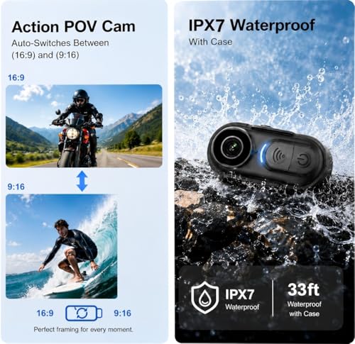 LZQCLUX 4K Mini Body Camera with 64GB, Waterproof Action Cam for Cycling & Vlogging