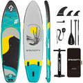 Starcity 11' x 33'' x 6'' Inflatable Paddle Board Green Black - Stable, Spacious, Easy to Operate for Family & Pet Use