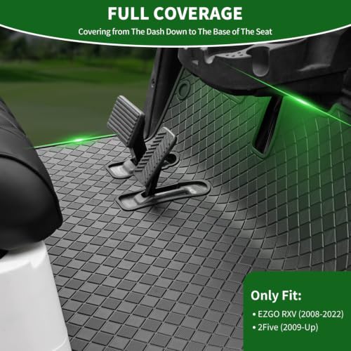 Cartalia Black Trim Golf Cart Floor Mat for EZGO RXV (2008-2022) & 2Five (2009+)
