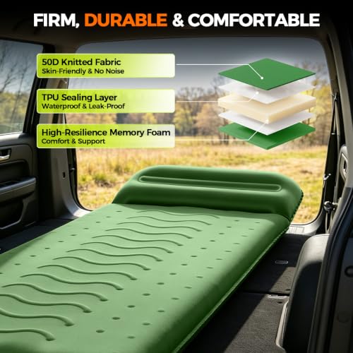 CFRERO 3-Inch Memory Foam Camping Sleeping Pad with Built-in Pump & Air Pillow