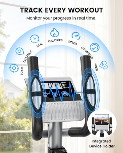 Dripex Metallic Elliptical Exercise Machine - Ultra Quiet Magnetic Home Trainer