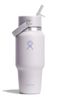 Hydro Flask Travel Water Bottle - Insulated Stainless Steel - Wide Straw Lid, Non Spill, Leakproof in 24 Oz Cloud Pink