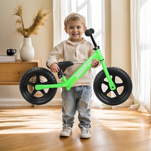 Toddler Balance Bike - Green, Tool-Free Adjustable, Gift for 1-3 Year Olds