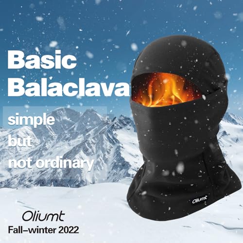 Black Balaclava Ski Mask - One Size Breathable Lightweight Winter Face Cover