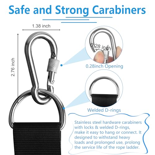 Itayak Boat Rope Ladder - 7 Step Foldable Assist Boarding Orange