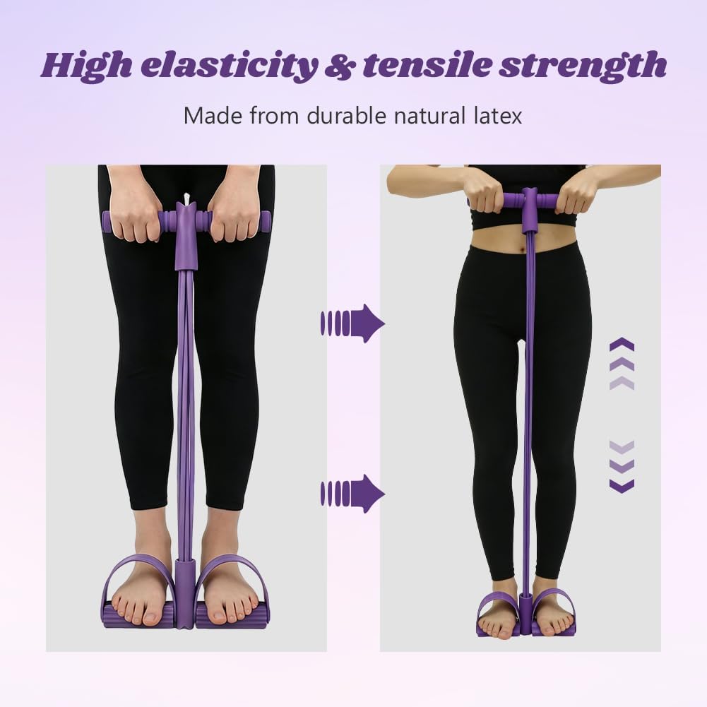 Skiennix Pedal Resistance Band - 6-Tube Multifunctional Design for Abdomen, Arms & Legs