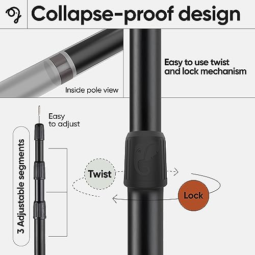 Green Elephant Adjustable Camping Tarp Poles Set of 4 - Telescoping Aluminum Tent & Canopy Poles