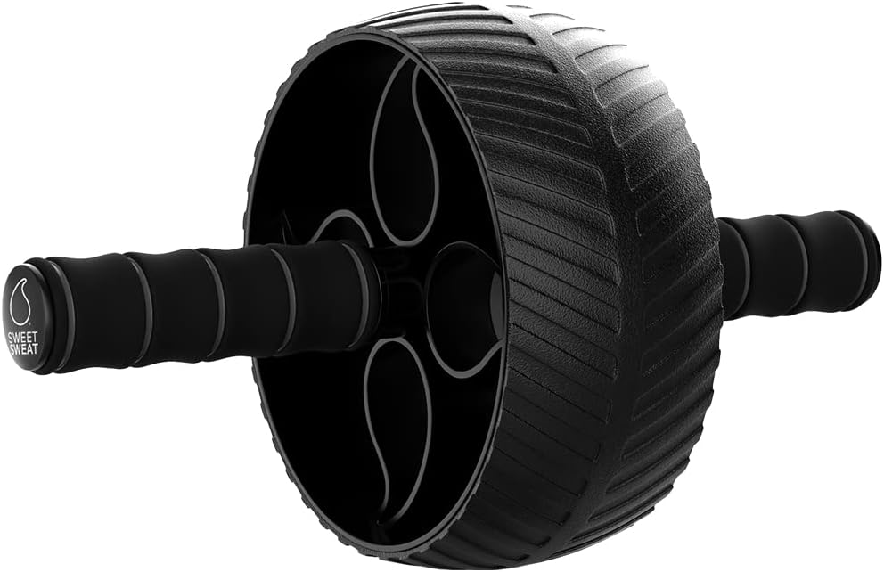 Sports Research Ab Wheel Roller - Sturdy 3" Wheel with Knee Pad for Core Workouts at Home or Gym