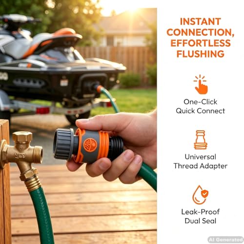 Quick Connect Flush Kit for Sea-Doo Kawasaki 4-Stroke Watercraft Adapter