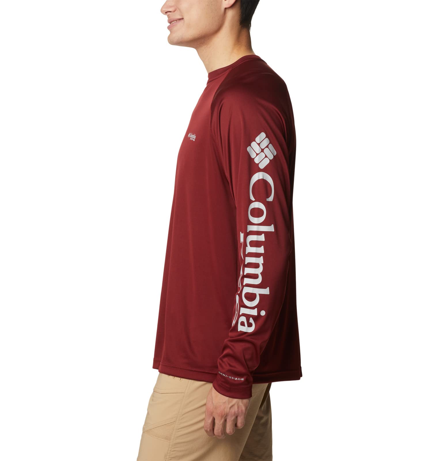 Columbia Men's Terminal Tackle Long Sleeve Shirt, Red Jasper/Cool Grey Logo, XX-Large
