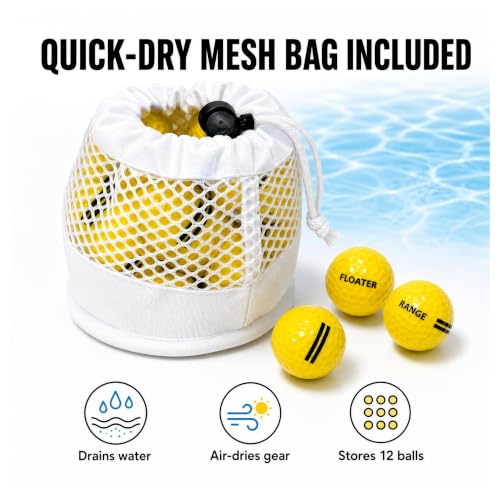 Yellow Floating Golf Balls for Lake & Pool Practice - High Visibility Water Balls