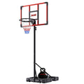 Portable Basketball Hoop for Kids & Teens, 4.1–8.5FT Adjustable Height, 32'' Shatterproof Backboard, Fillable Base with Weight Bag, Outdoor Goal for Backyard & Driveway(Black)