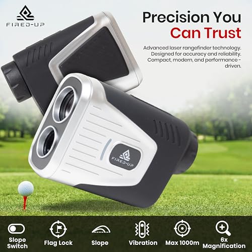 Golf Rangefinder with Slope, 1000 Yard Laser, Magnetic Mount, 6X Magnification
