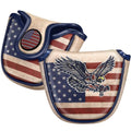 Golf Club Head Cover - Mallet Putter Cover with US Flag Embroidery - Fits Most Putters