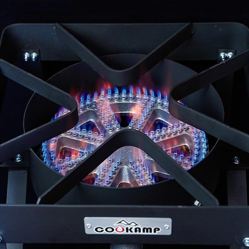 High Pressure Propane Burner Gas Cooker 200,000 BTU Outdoor Grill with Regulator & Steel Hose
