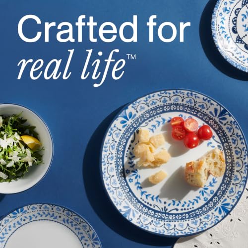 Corelle Anders Seaside Blue 18-Piece Dinnerware Set for 6 - Triple Layer Glass, Chip Resistant