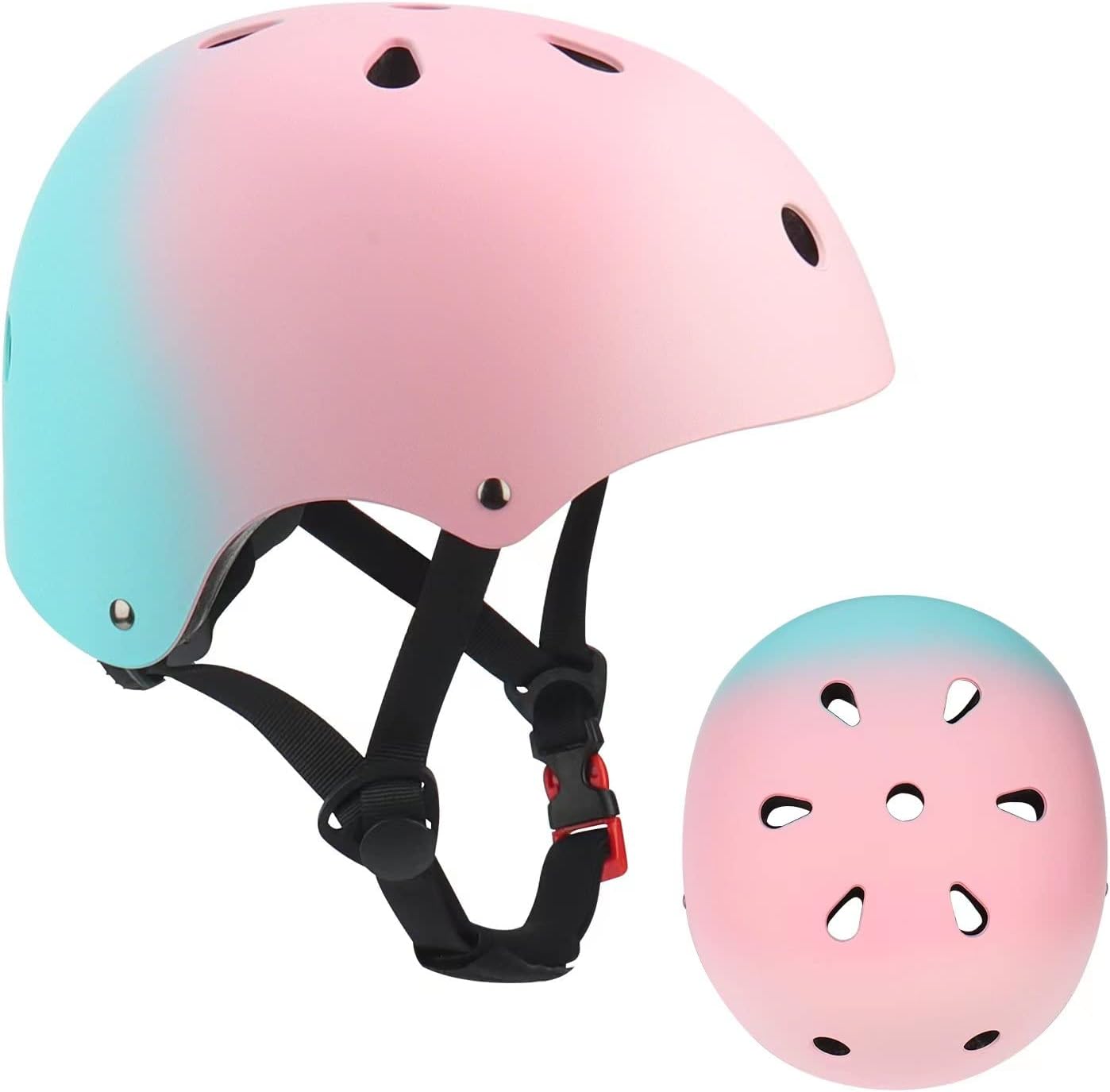 Skiennix Adjustable Kids Bike Helmet - Color Gradient Design for Ages 3-14 | Perfect for Biking & Skating