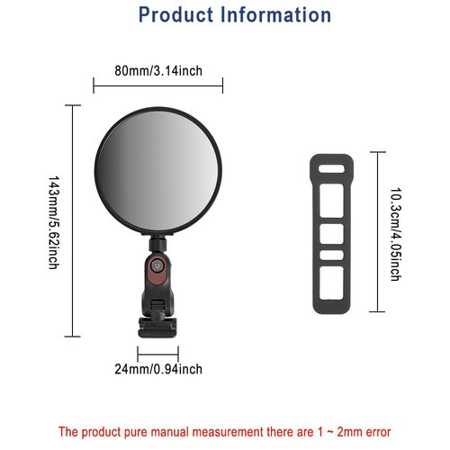 SKERTS Scooter Rear View Mirrors for Ninebot Black Rearview Mirrors Universal Fit for MAX G3, G30P, G2, G65, E3, E2 Plus II, E2 Pro, E2 Plus Scooter Accessories 2PCS