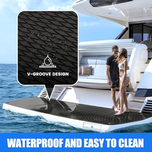 Fullfire Black EVA Foam Marine Decking 94" x 23" Boat Yacht Kayak RV Flooring