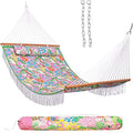 Lazy Daze Double Quilted Hammock with Pillow & Carry Bag Pink Floral - Supports 450 lbs