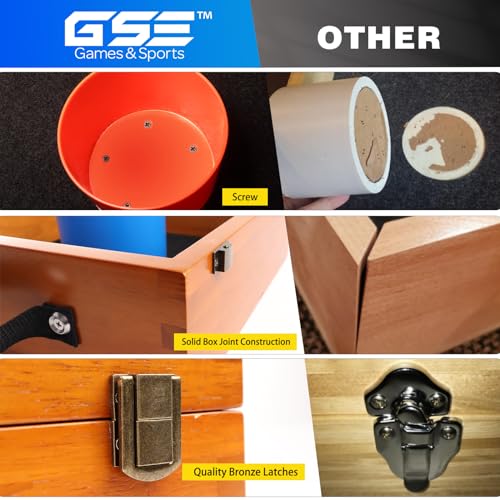 GSE Washer Toss Game Set with Oak Finish - Outdoor Lawn Game with 8 Washers & Bottle Opener - Portable Backyard Fun