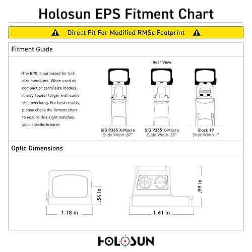Holosun EPS Full Size Series Red/Green Multi-Reticle with 2MOA/6MOA Options, RMR Adapter Plate