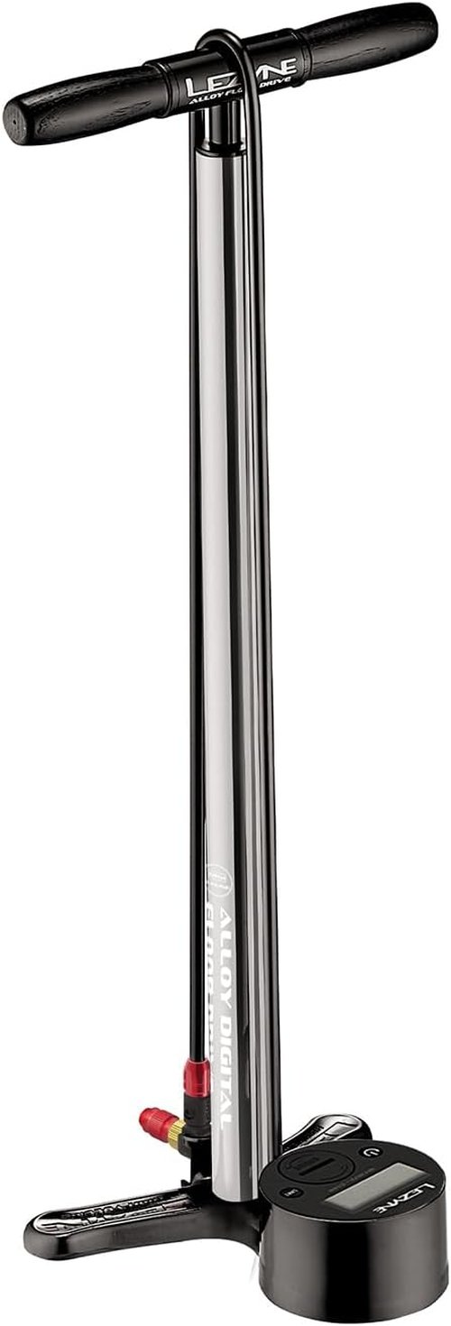 LEZYNE Alloy Floor Drive Bicycle Pump - High Pressure 220PSI with Analog/Digital Gauge | Durable Aluminum for Road/Track Bikes