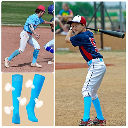 Light Blue Baseball Socks and Belt Combo for Adults - Softball Elastic Waist Belt