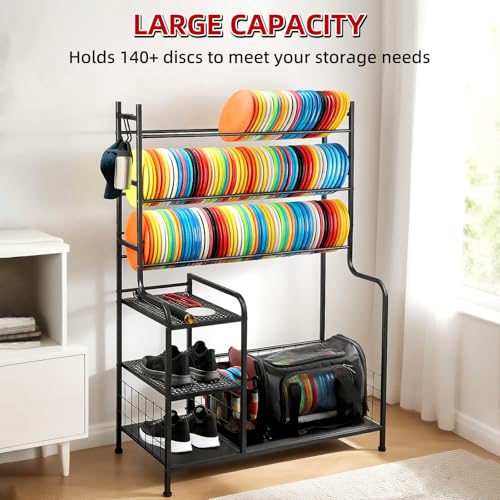 Heavy-Duty Disc Golf Storage Rack for 140+ Discs & Sports Gear