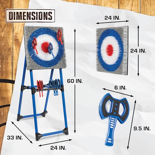 EastPoint Axe Throwing Game Set with Bristle Target & 8 Foam Axes - Backyard & Tailgate Yard Game
