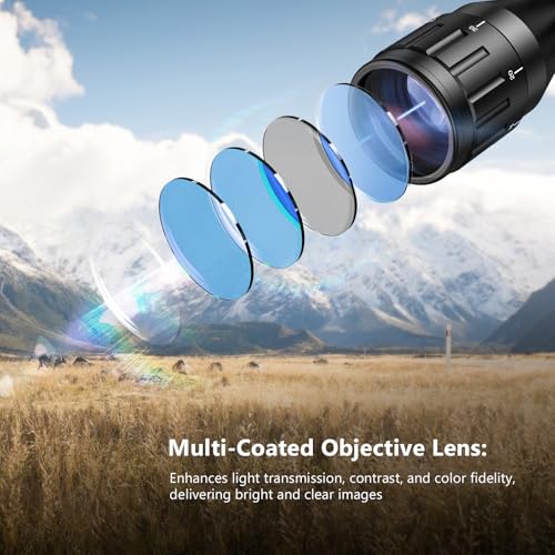 MidTen 4-16x50 AO Hunting Rifle Scope with Green Laser Sight & Illuminated Red/Green Dot