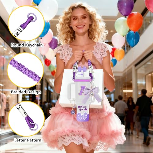 8PCS Cup Accessories Set for Owala & Stanley Quencher Bottles - Purple Plum / K