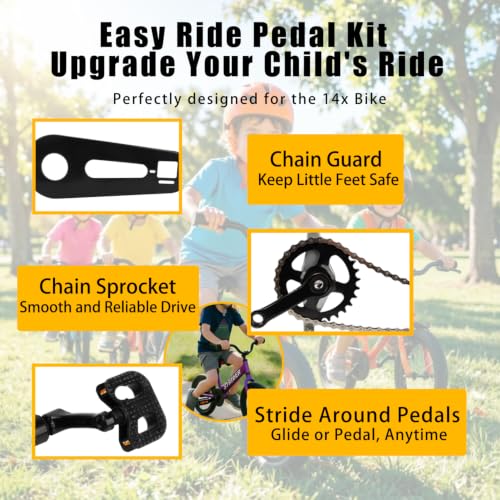 Pedal Conversion Kit for Balance Bikes - Easy Assembly, Durable Chain Guard