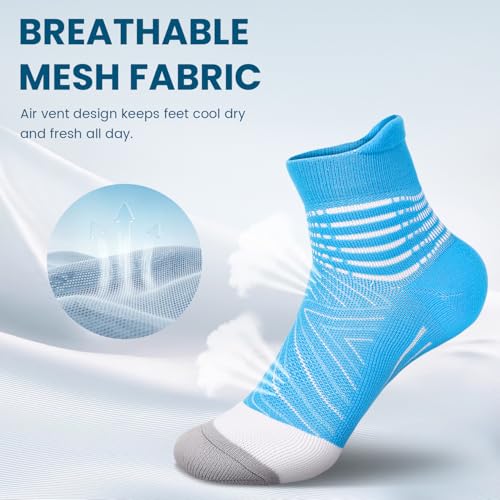 IRAMY Compression Ankle Support Socks Large White 3 Pairs - Wicking Cushioned Relief