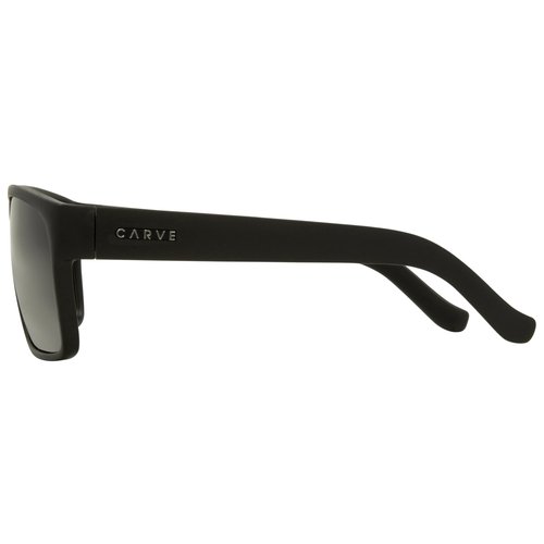 CARVE Vendetta Recycled Polarized Sunglasses – Matte Black/Grey, Unisex Square Frame, 100% UV Protection, Medium-Large Fit for Driving, Beach, Travel