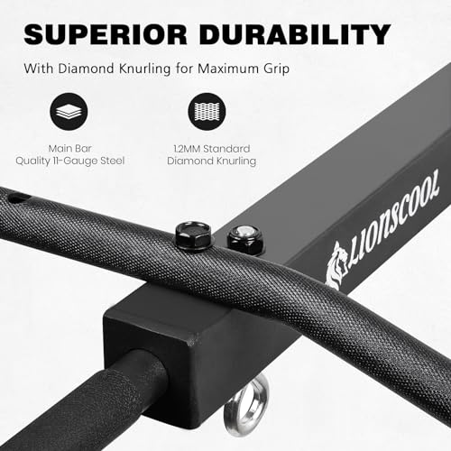 LIONSCOOL Multifunctional Wall Mounted Pull Up Bar with Pulley System - 48" with 16"/24" Spacing