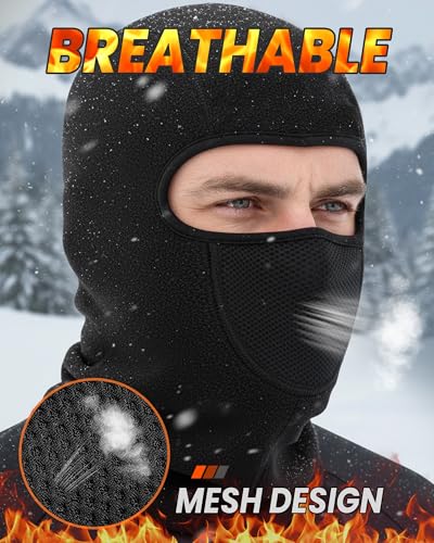 GXCROR Ski Mask Balaclava Black Style 1 Windproof Thermal Face Cover