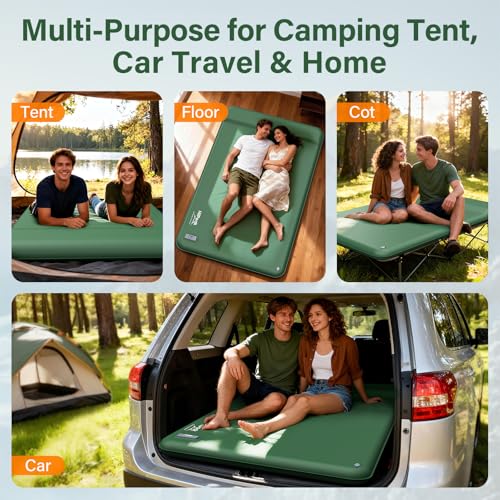HiiPeak Double Memory Foam Sleeping Pad - Green Camping Mattress with Electric Pump