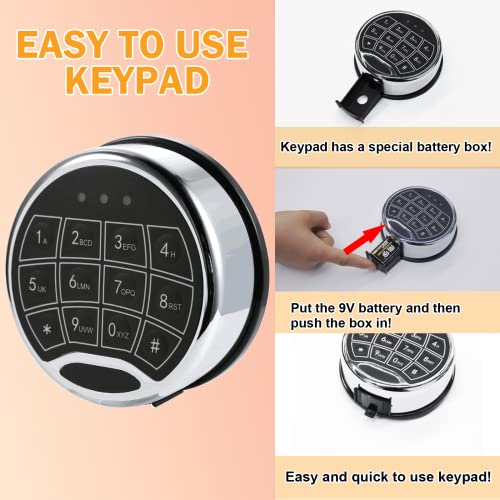 WAH YUE HING Digital Keypad Lock for Right Swing Bolt Safe, Secure Electronic Safe Lock